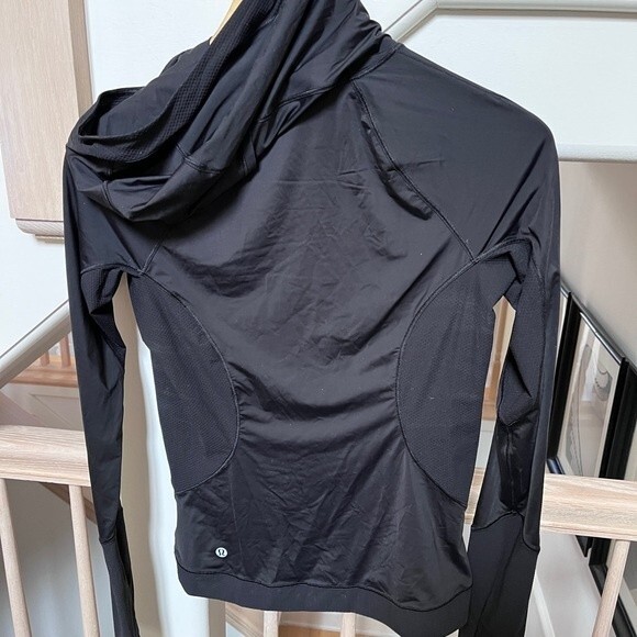 Lululemon Sleek Performance 1/2 Zip Hood Black 2 - Picture 8 of 11